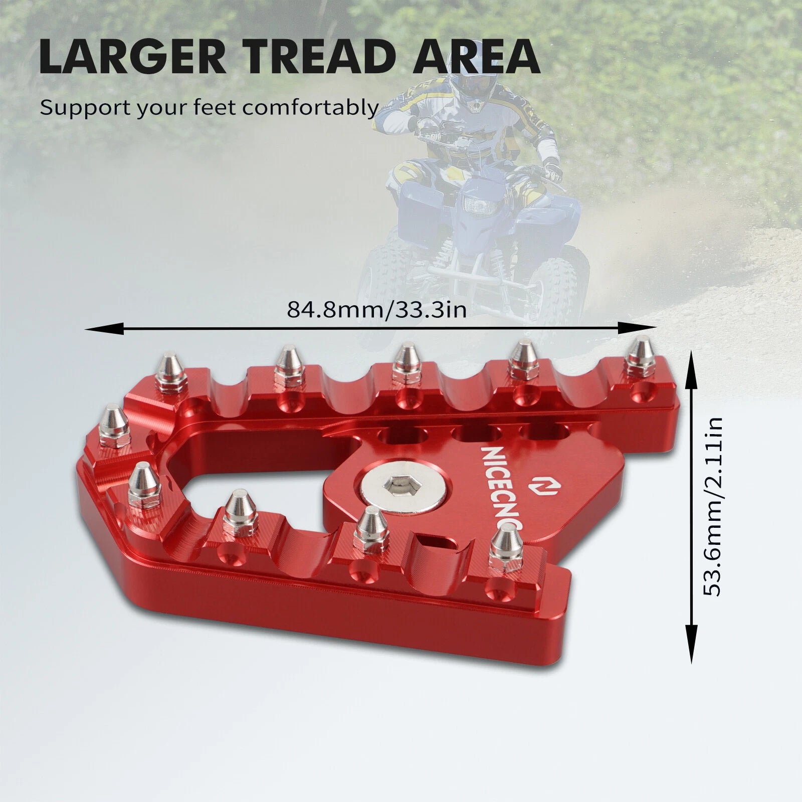 Brake Pedal Extender Pad for Yamaha Blaster YFS200 (1988–2006) 84.8mmx53.6mm