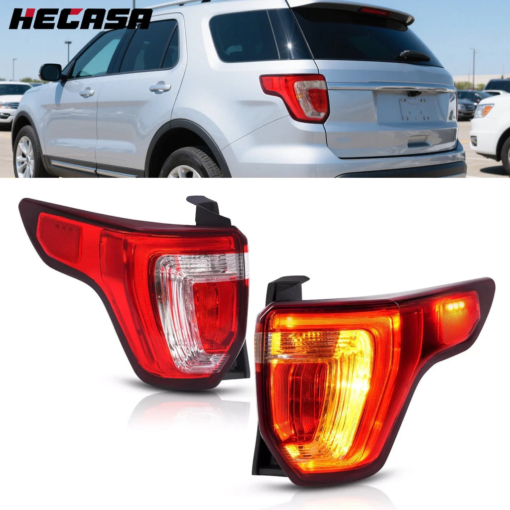 Set of 2 LED Tail Lights Brake Lamps w/Bulb for Ford Explorer (2016–2019)