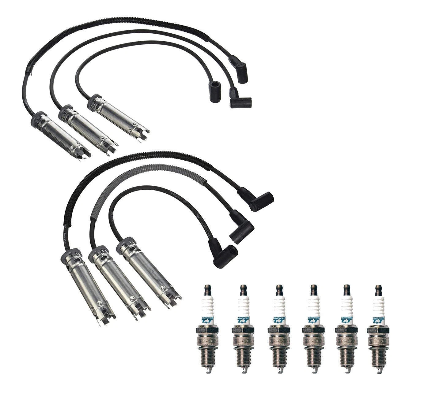 Denso 7mm Wire Set & 6 Iridium TT Spark Plugs for Chrysler Dodge Plymouth