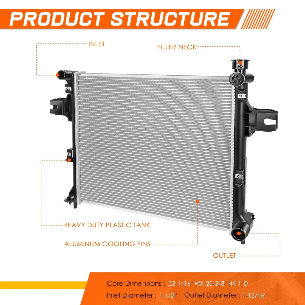Aluminum Radiator for Jeep Grand Cherokee/Commander (2005–2010) DPI-2839