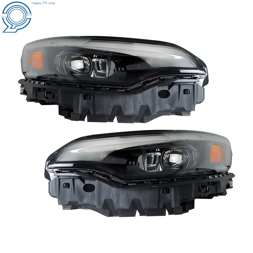 Set of 2 Headlight Assemblies for Jeep Cherokee (2019–2022) Black LED