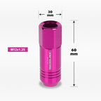 20Pc M12X1.25 Pink JDM Open End Conical Hex Wheel Lug Nuts + Extension 20mm
