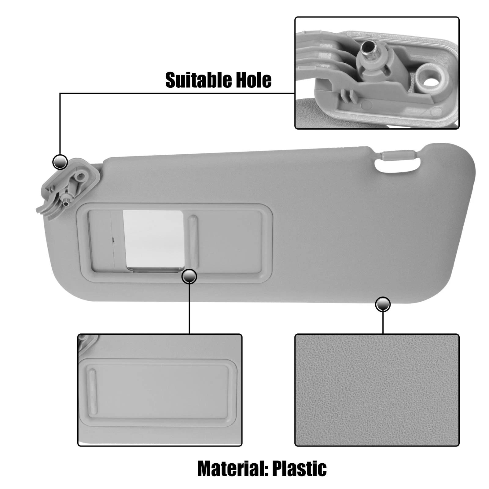 Front Left Sun Visor for Mazda 3 (2010–2013) BBM3-69-320A-75 BBM2-69-320A-75