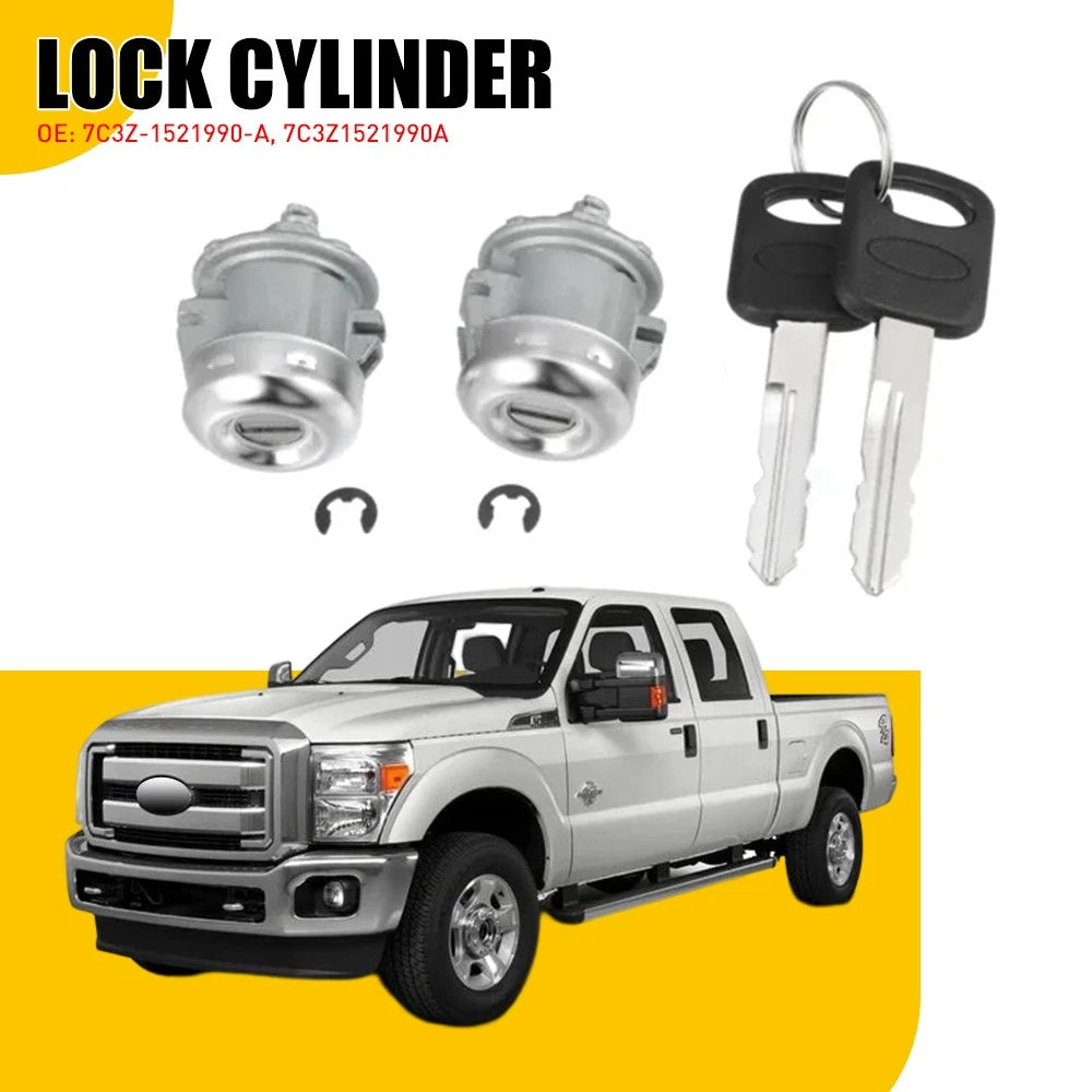 Set of 2 Ignition & Door Lock Cylinders with Keys for Ford Lincoln Mercury