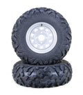 Set of 2 Libra ATV Tire Wheel Assembly 25x10-12 6pr 4-110 PCD 5+2 OS Silver