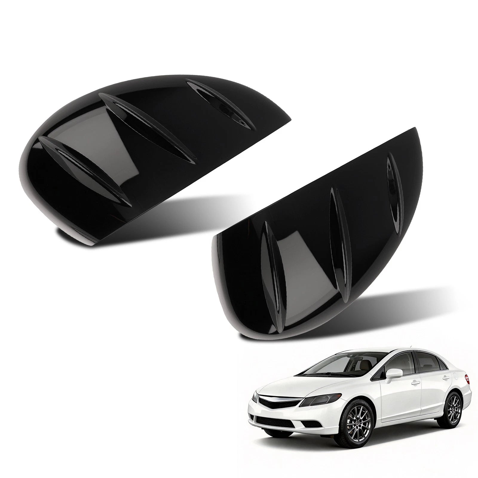 Front Side Mirror Cover Caps for Honda Civic (2022–2023) Gloss Black
