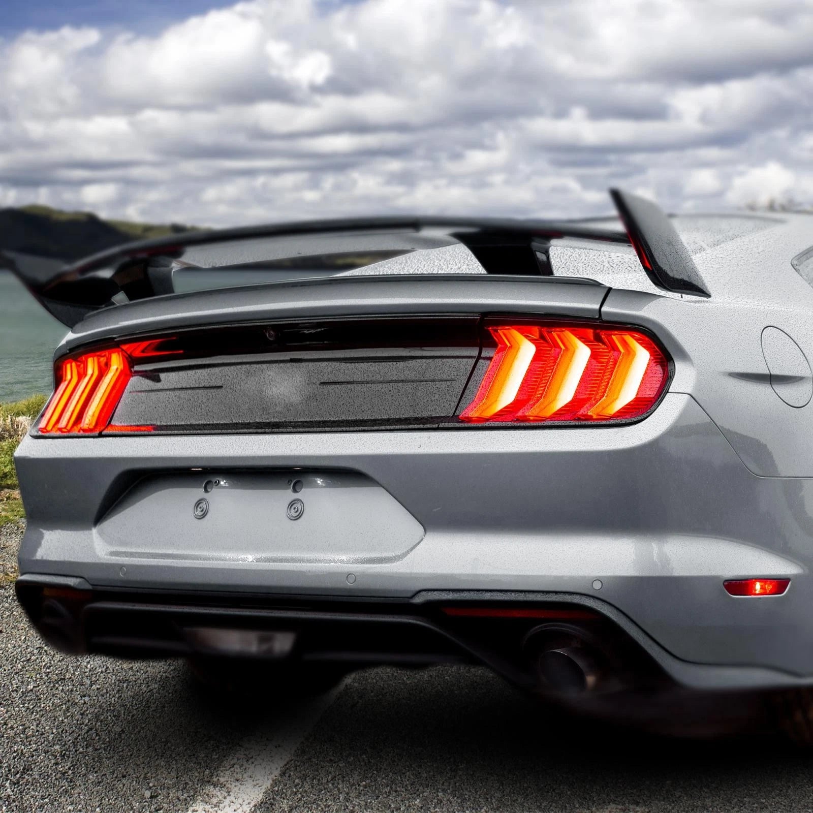 Tail Light Lamp Cover Trim Bezels for Ford Mustang (2018–2021) Black