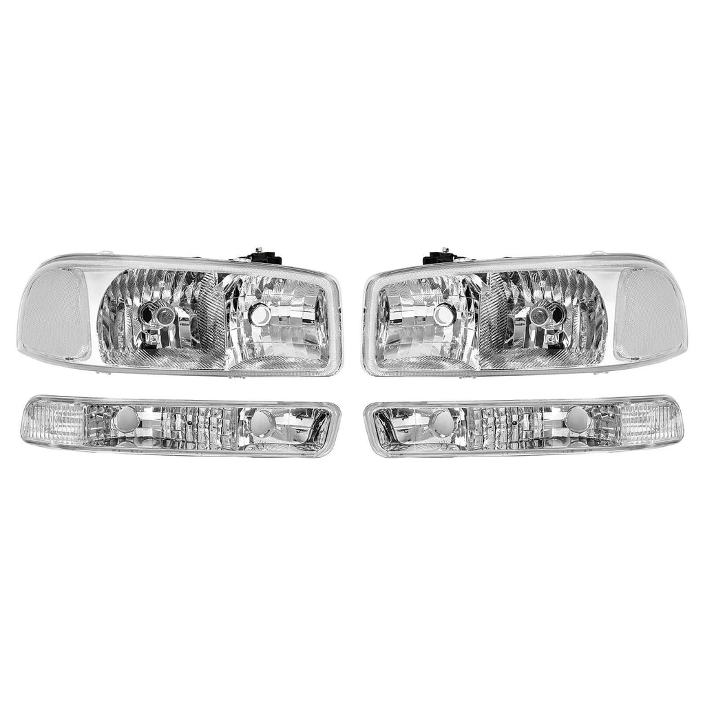 Headlights Bumper Lamps for GMC Sierra 1500, Yukon XL (1999-2007)