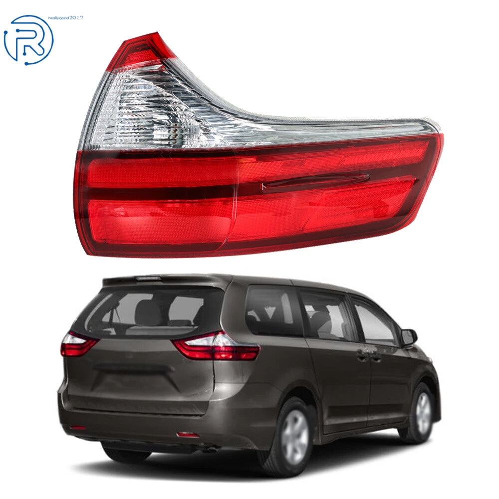 Right Passenger Side Tail Light for Toyota Sienna (2015–2020) Chrome