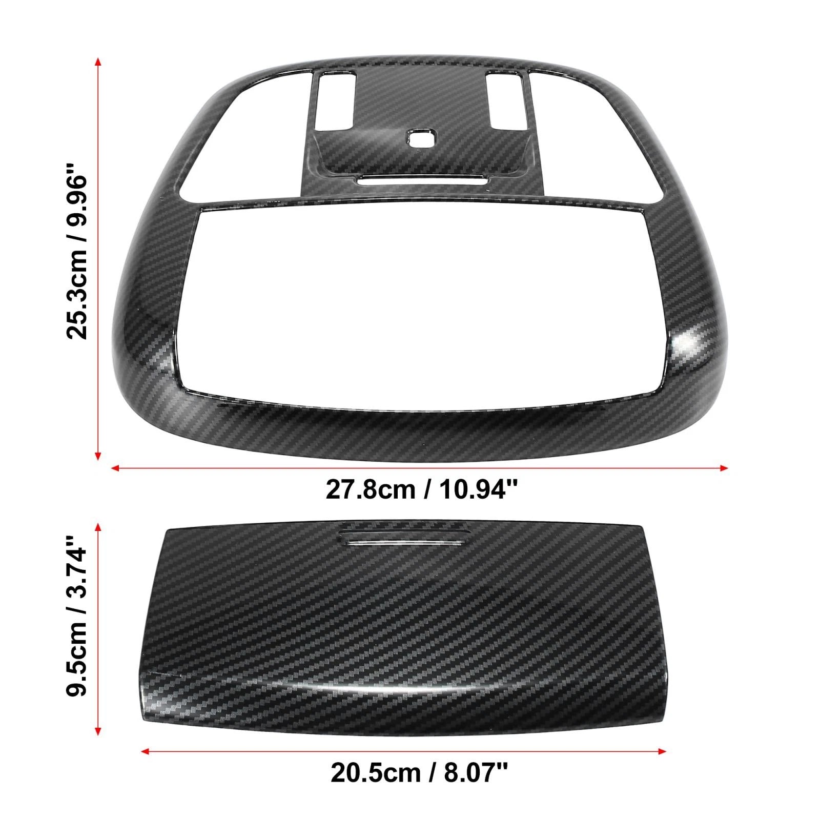 Carbon Fiber Roof Reading Light Cover Trim for Dodge Charger (2011–2021)