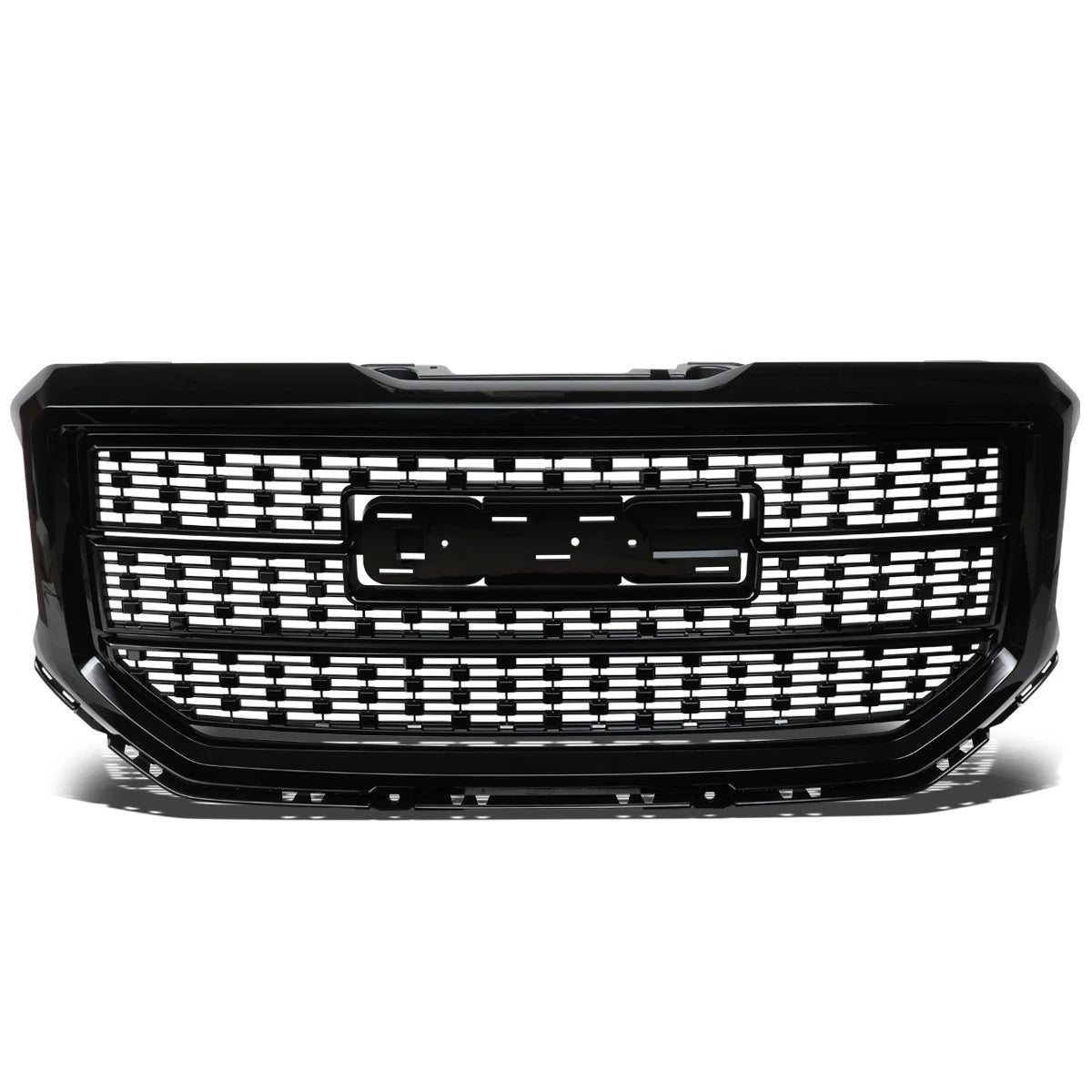 Front Bumper Grille for GMC Sierra 1500 Denali (2016–2018) Bright Black