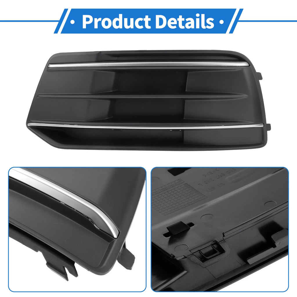 1pc Fog Light Grill for Audi Q5 (2018–2021) No. 80A807679D Black Silver Tone