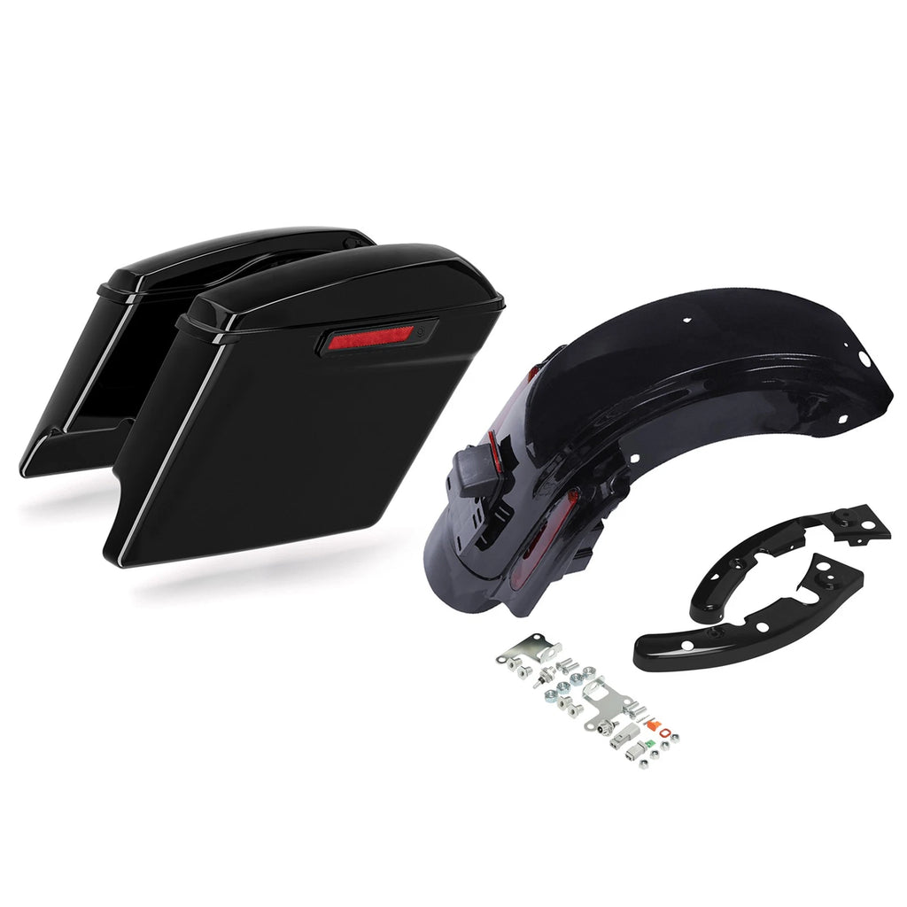 5" Stretched Hard Saddlebags & LED Rear Fender for Harley Touring (2009–2013)