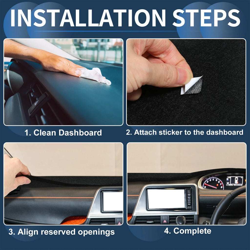 Dashboard Dash Cover Mat for Honda Odyssey RB3 RB4 2016-2019 Black Set