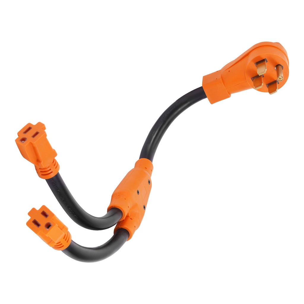 Generator Adapter Cable for 50A Male to 2x15A Female for Camping (2020–2025)