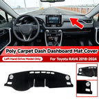 Anti-glare Dashboard Carpet Cover Mat Black for Toyota RAV4 (2018–2024)