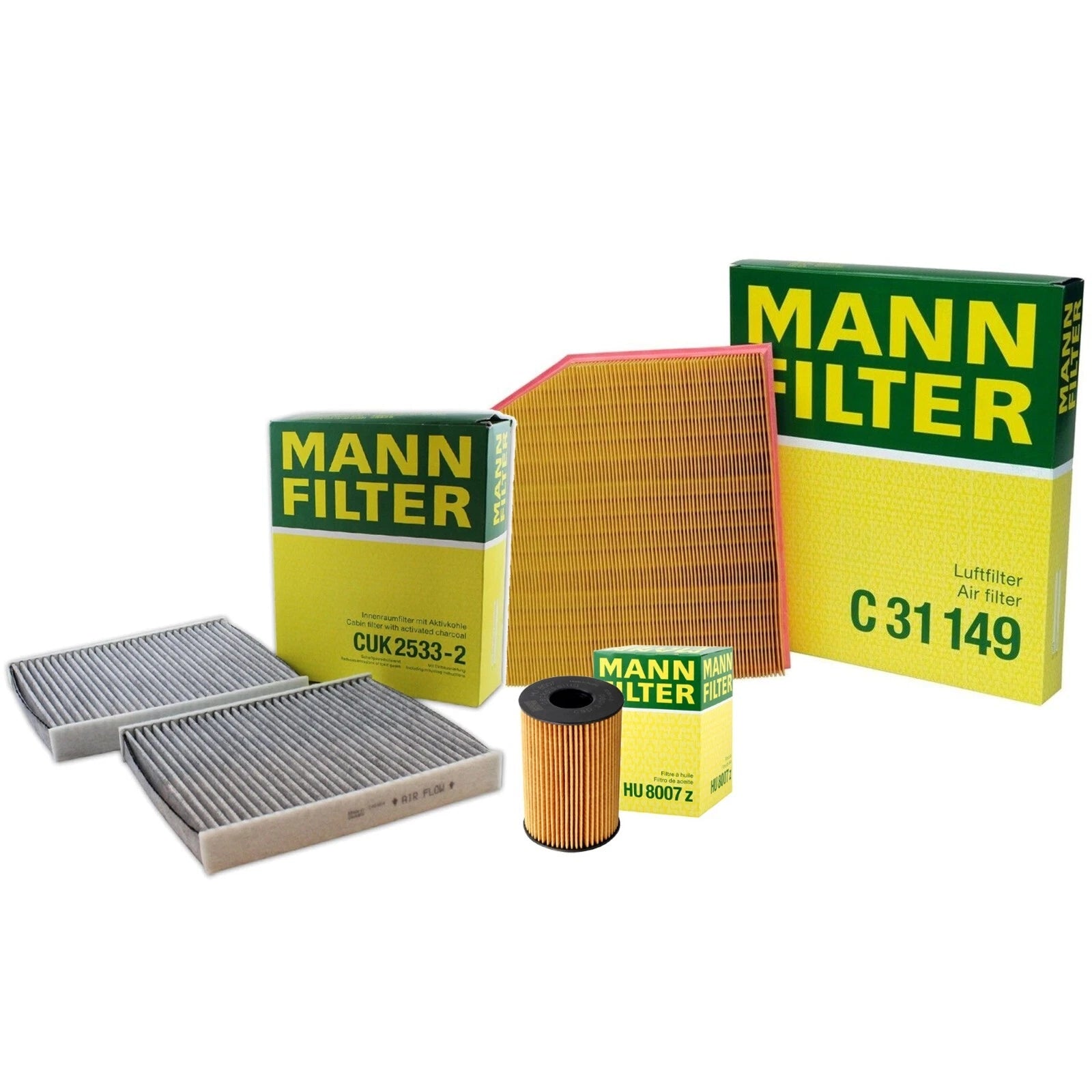 Mann Oil Air Carbon Cabin Filter Service Kit for BMW F07 550i GT (2010–2017)