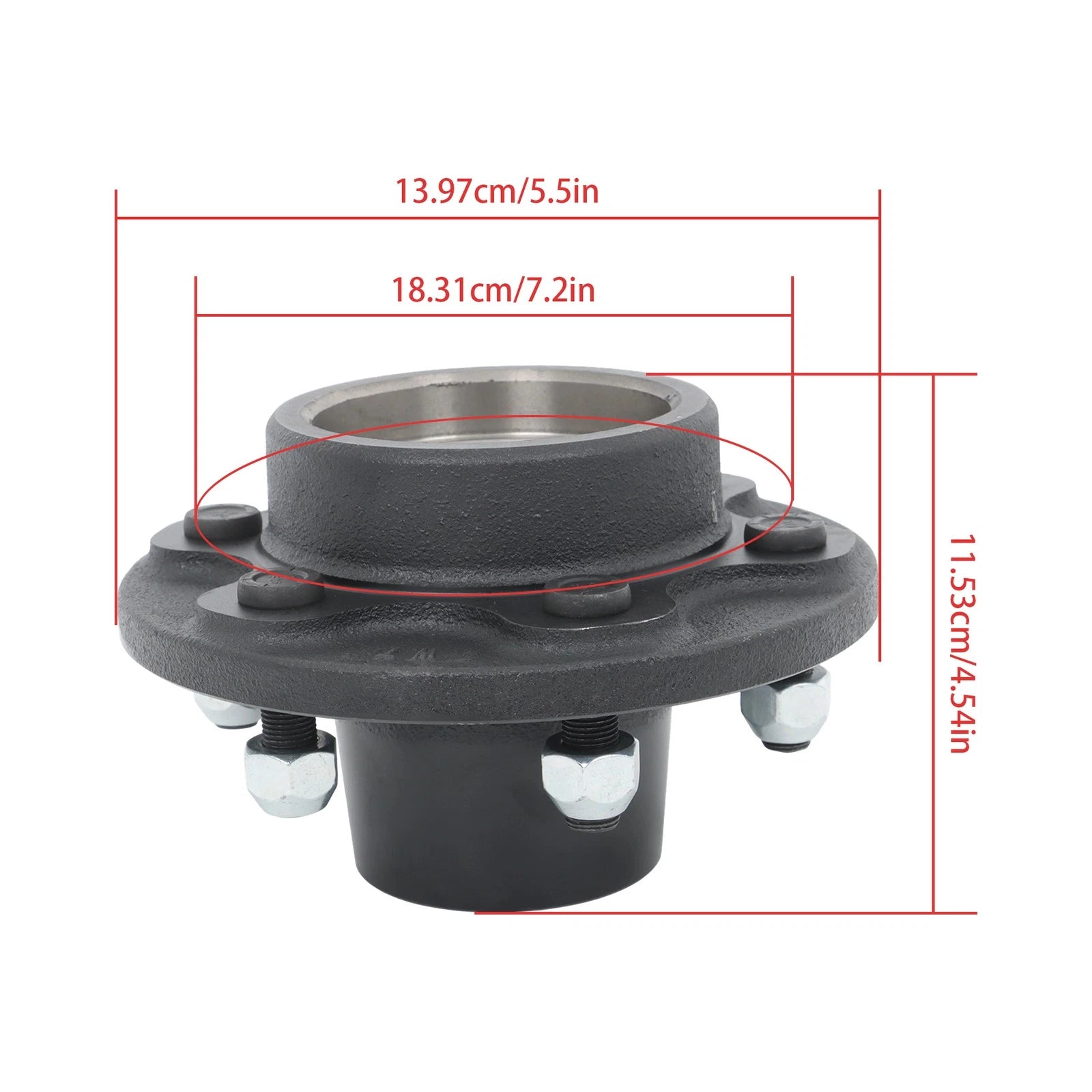 Set of 4 Trailer Axle Kits for 6 on 5.5" (YYYY–YYYY)