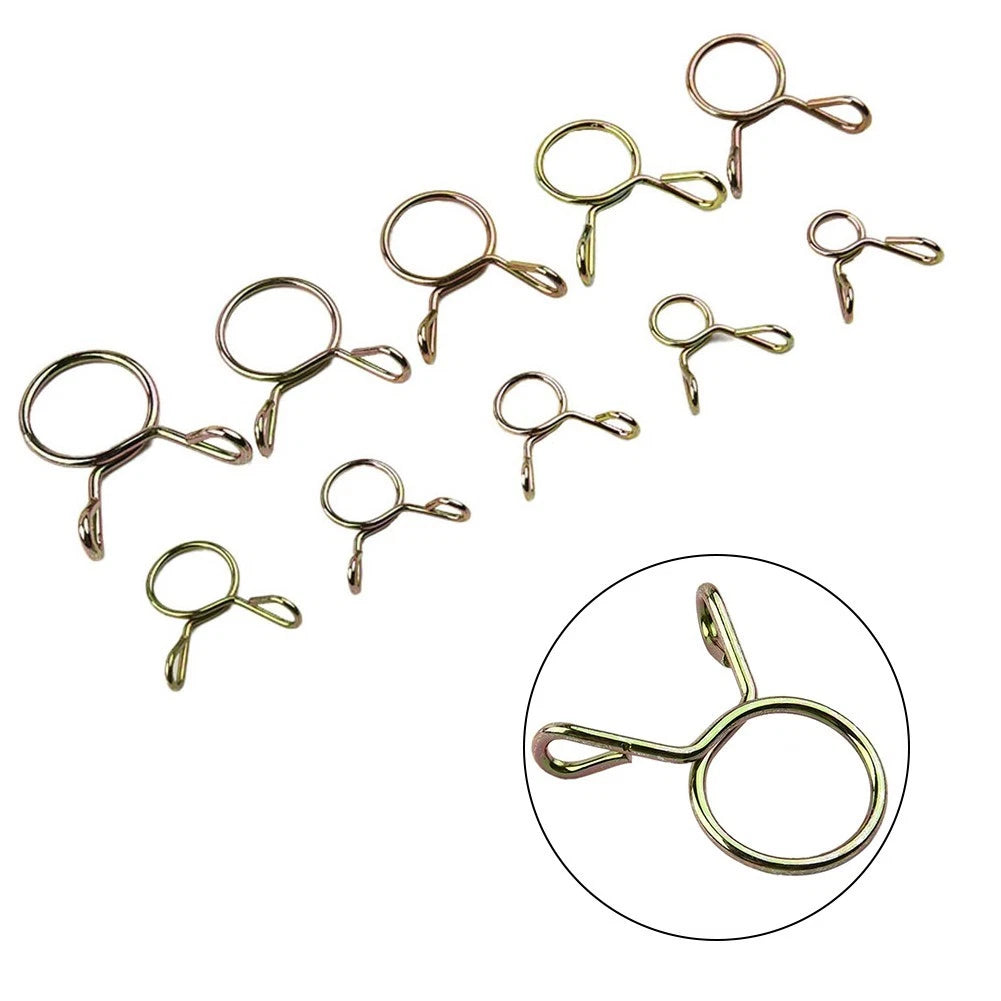 126 Pcs Fuel Line Hose Tubing Spring Clips Clamps Assortment Kit for Motorcycle