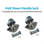 2X Zinc Alloy Half Moon Handle Push Lock Knob for Camper RV