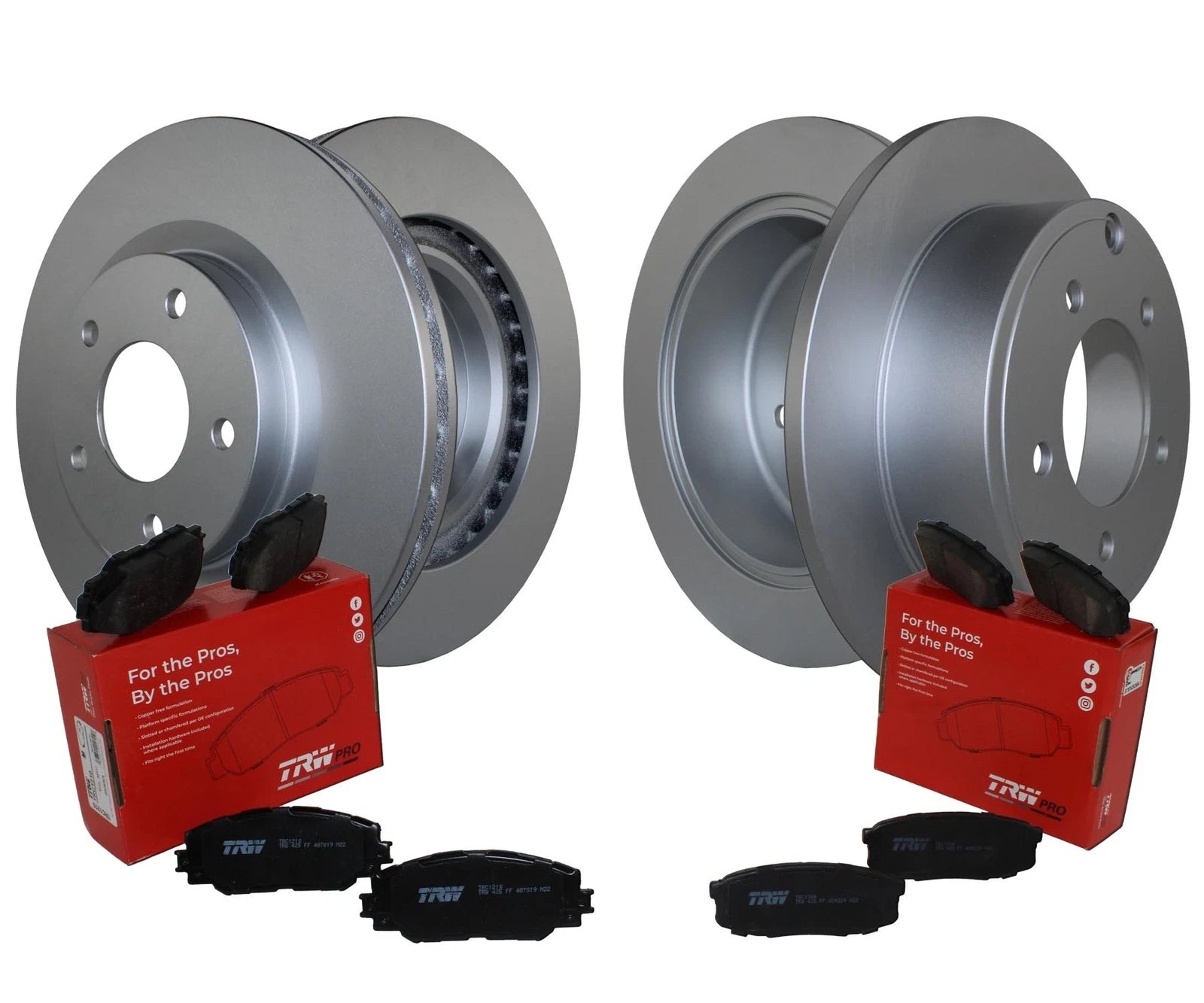 Front & Rear Brake Kit Disc Rotors & TRW Pro Ceramic Pads for Chrysler Dodge Jeep