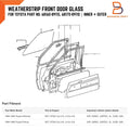 Inner Outer Weatherstrip FR Door Glass for Toyota Hilux 84-89, 4Runner 84-89