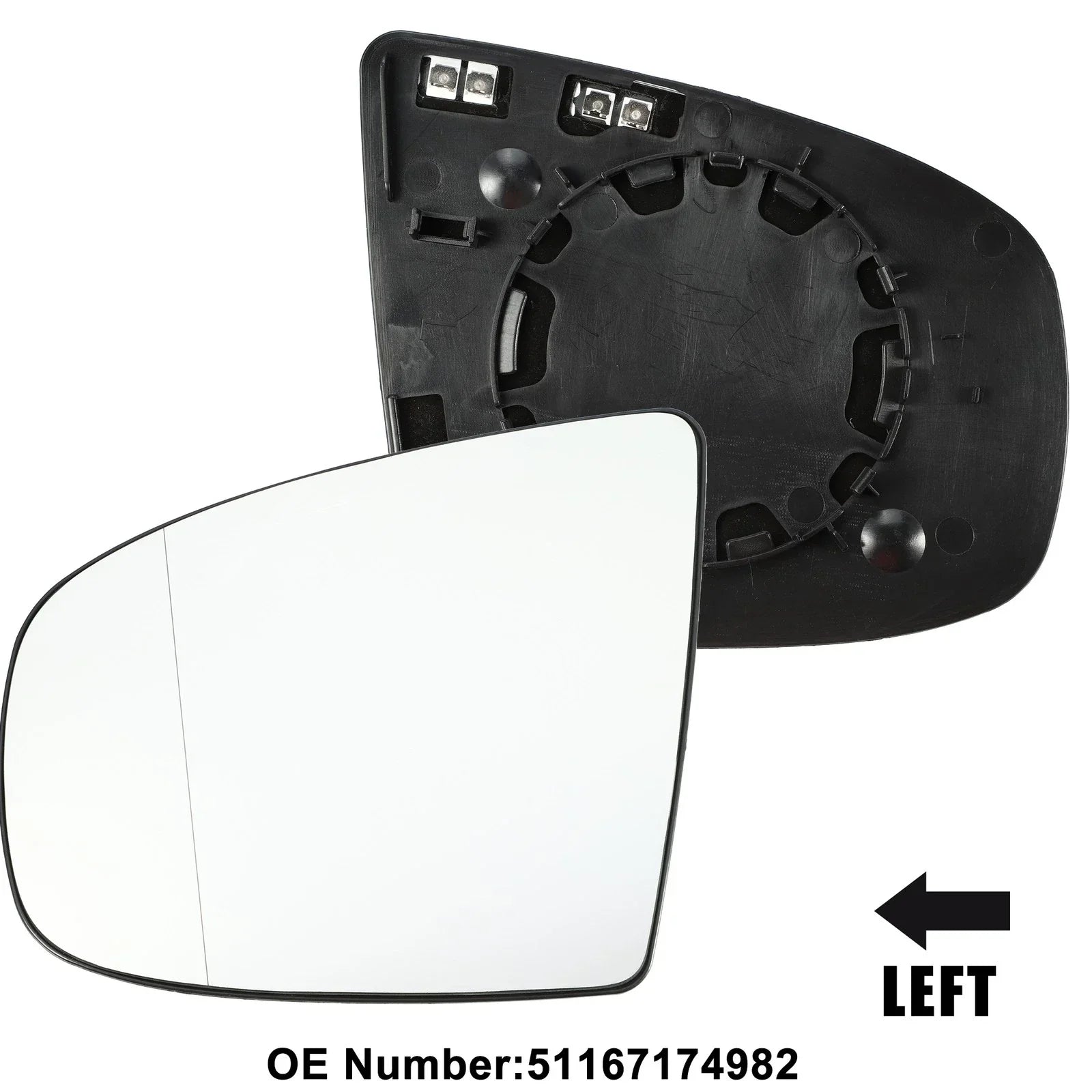Left Mirror Glass Replacement with Backing Plate for BMW X6 (2008-2014)
Left Mirror Glass Replacement with Backing Plate for BMW X5 (2008-2014)