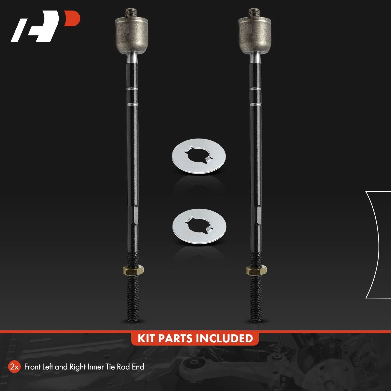 2X Front Inner Tie Rod End for Ford Focus SVT (2002-2004)
