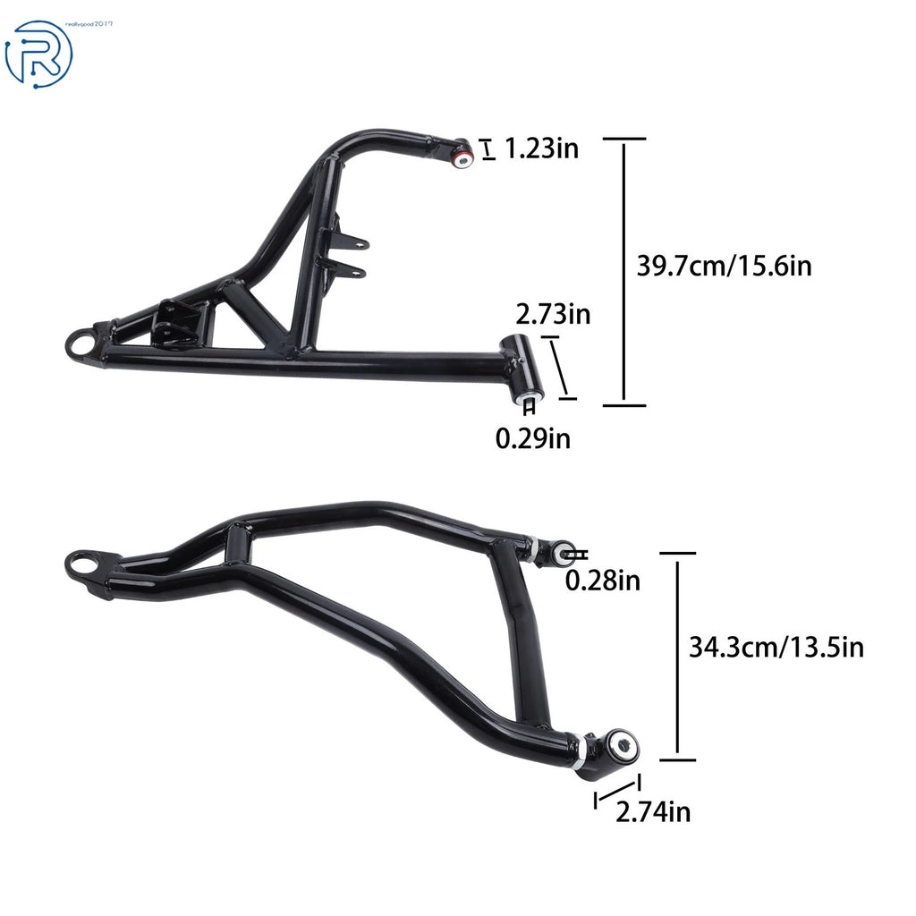 Set of 2 Black Front Lower A-Arms for Polaris RZR XP 1000/4 (2014–2023)