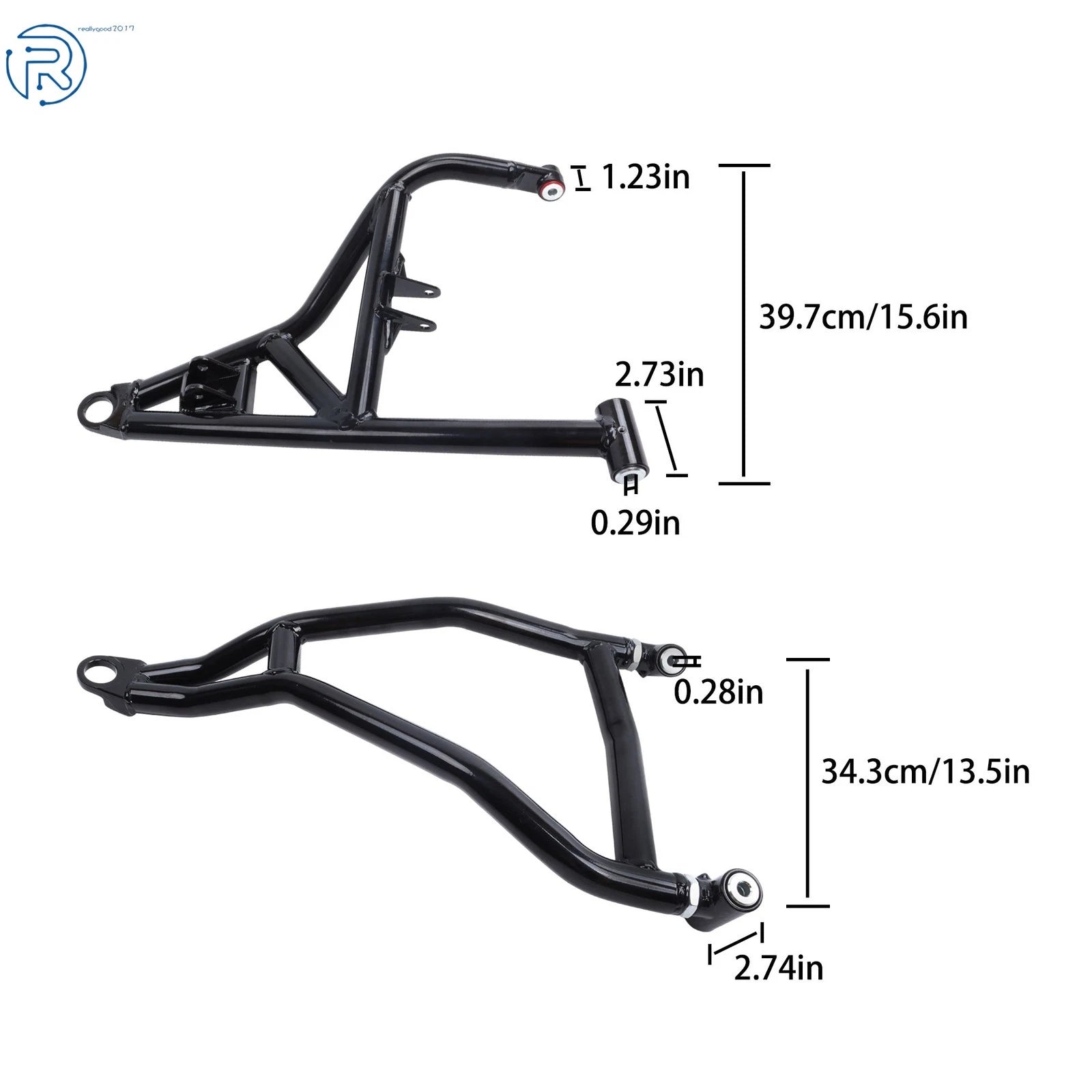 Set of 2 Black Front Lower A-Arms for Polaris RZR XP 1000/4 (2014–2023)