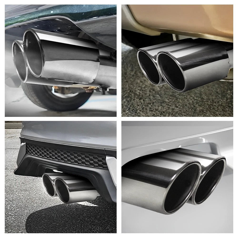 Set of 2 Exhaust Pipe Tail Muffler Tips for Universal Fit (Auto Accessories)
