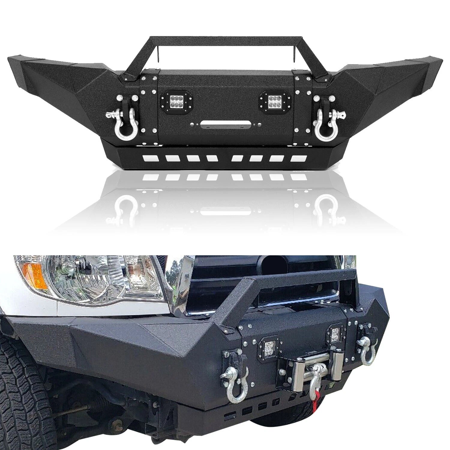 Front Bumper for Toyota Tacoma (2005–2015) with Winch Plate and LED Lights
