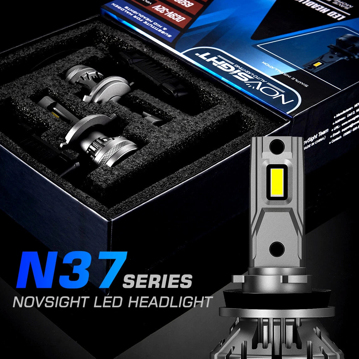 2X H11 H8 H9 LED Headlight Bulbs 120W 22000LM 6500K for NOVSIGHT