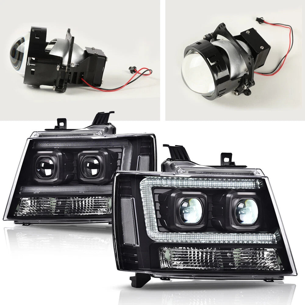 Dual LED Projector Headlights for Chevy Avalanche Tahoe Suburban (2007–2014)