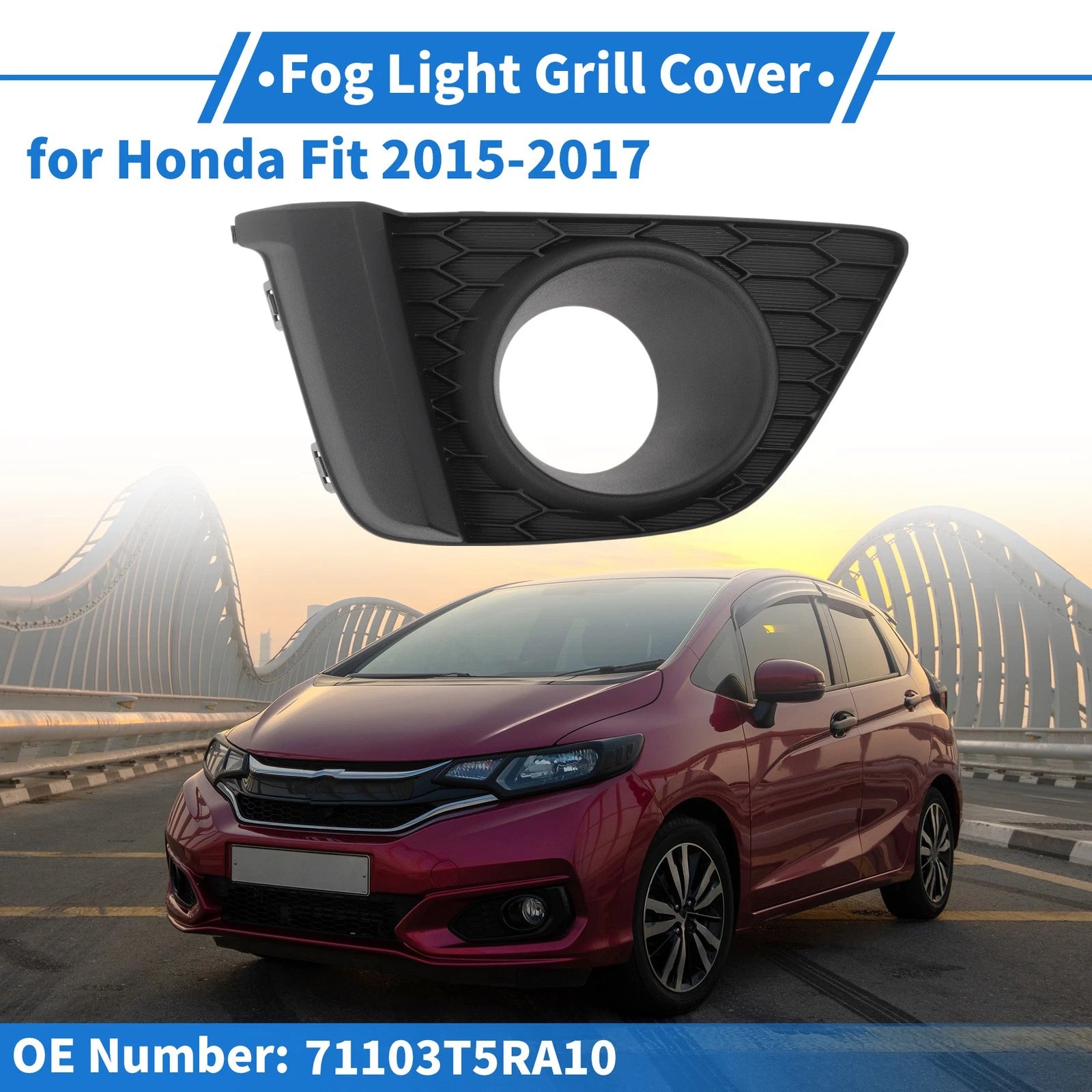 Front Right Fog Light Grill No. 71103T5RA10 for Honda Fit (2015–2017)
