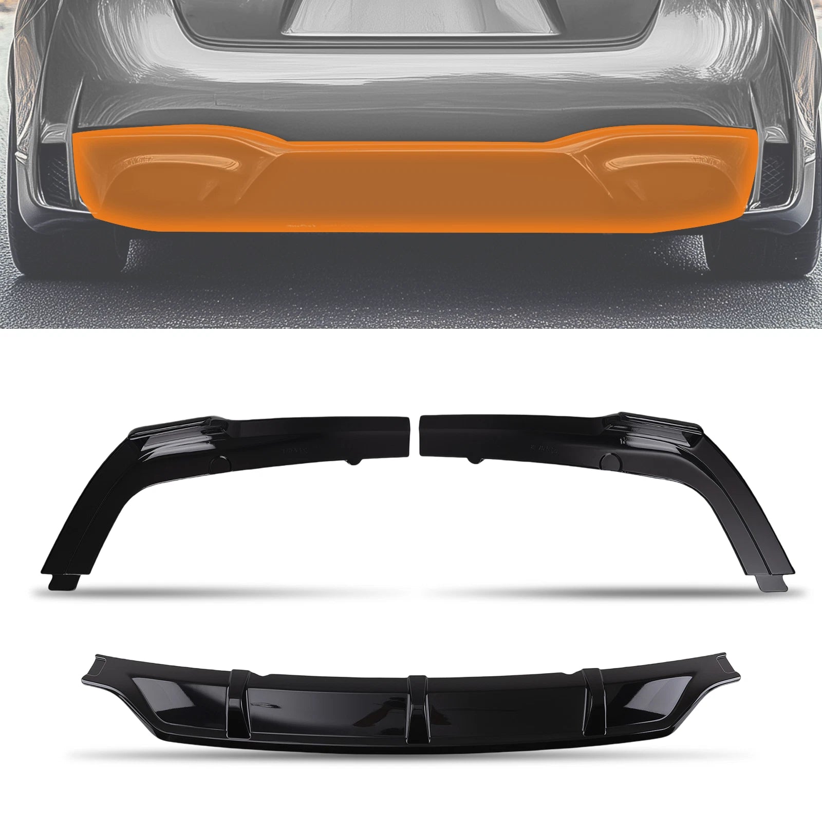 Glossy Black Rear Bumper Diffuser for BMW X7 G07 M Sport (2019–2025)