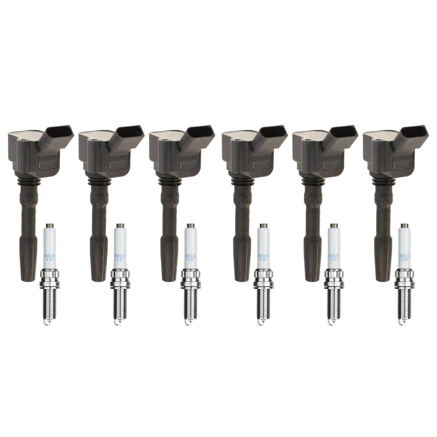 Set of 6 Ignition Coils & NGK Iridium Spark Plugs for A6 Q7 Cayenne Panamera (2005–2020)