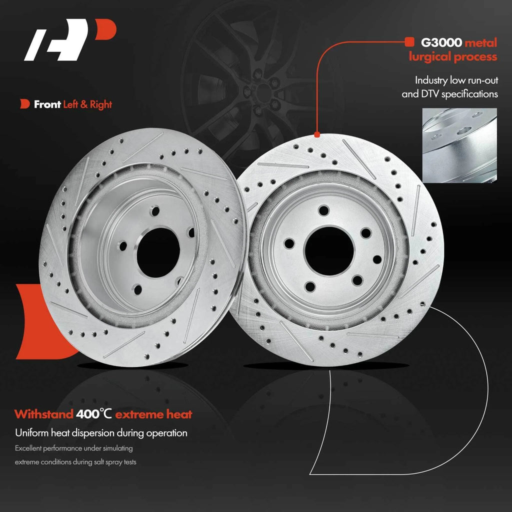 Rear Drilled Brake Rotors & Ceramic Pads for Nissan Maxima (2000–2003)