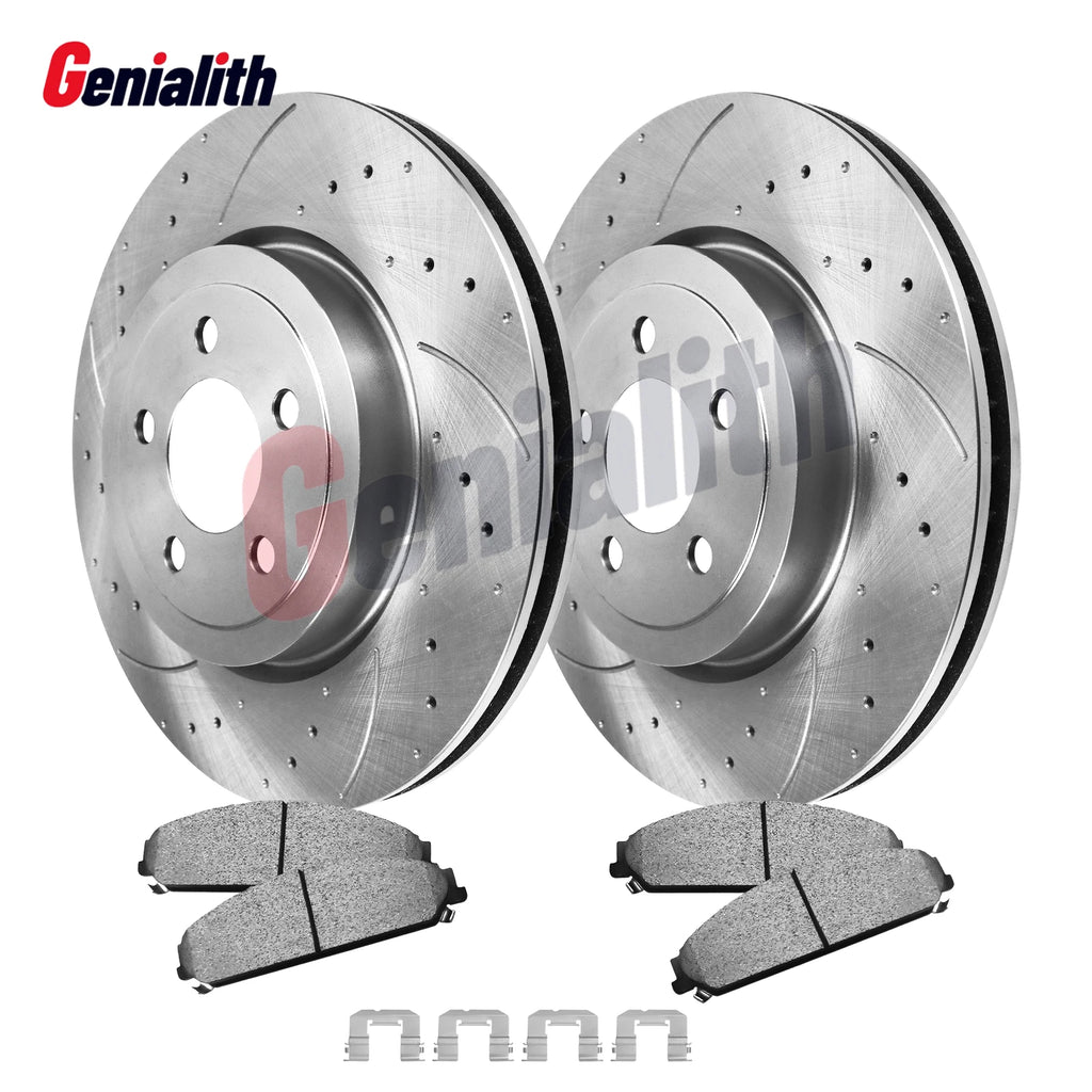 Front Drilled Brake Rotors & Ceramic Pads Kit for Chrysler 300 (2005–2023)