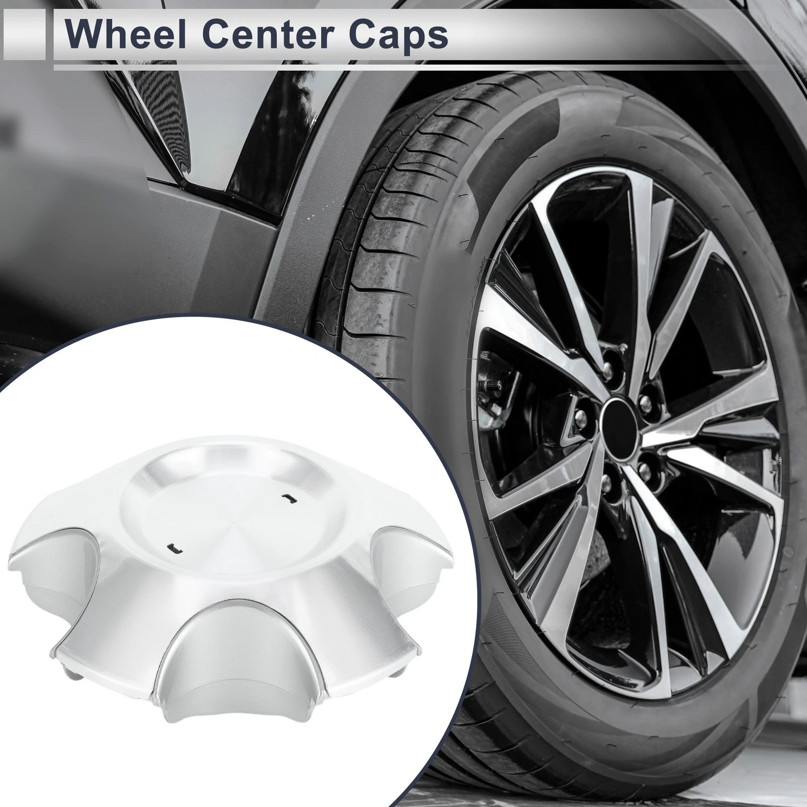 Wheel Center Caps No. 426030C110 for Toyota Sequoia (2008–2017) Silver Plastic