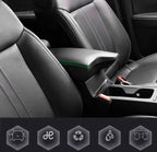 Leather Console Lid Armrest Cover for Ford Ranger (2019–2020) Green Stitch