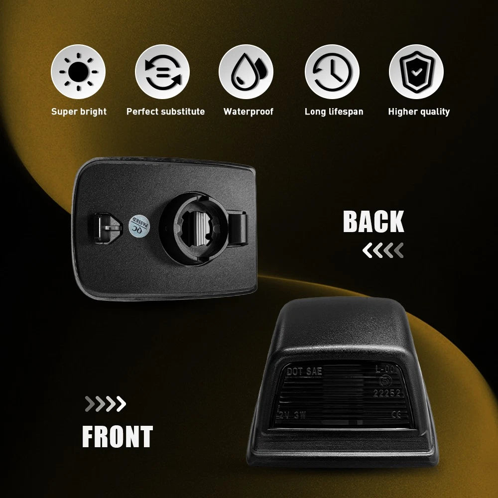 2X Rear License Plate Tag Lights Housing for Nissan Frontier (2005–2006) Black EPY