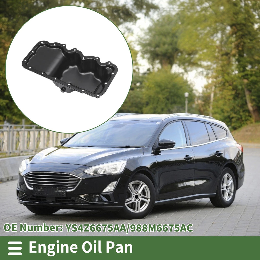 1 Pc Engine Oil Pan YS4Z6675AA for Ford Focus (2000–2004) Iron Black