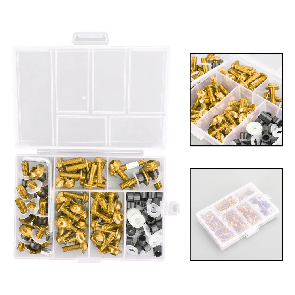 158pcs Fairing Bolt Kit for Motorcycle Sportbike (Universal) - Gold