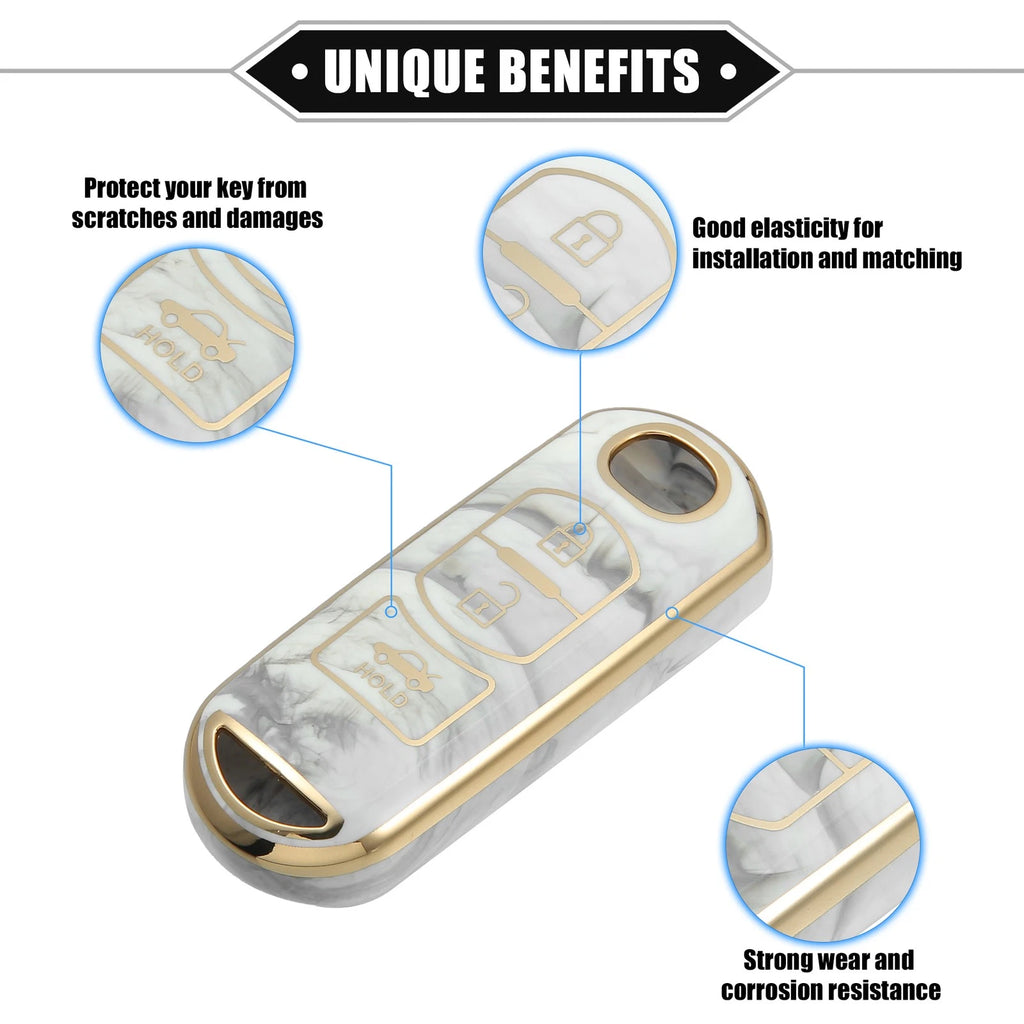 3 Buttons Remote Smart Key Fob Cover Case for Mazda CX-3 CX-4 CX-5 (2016–2021)
