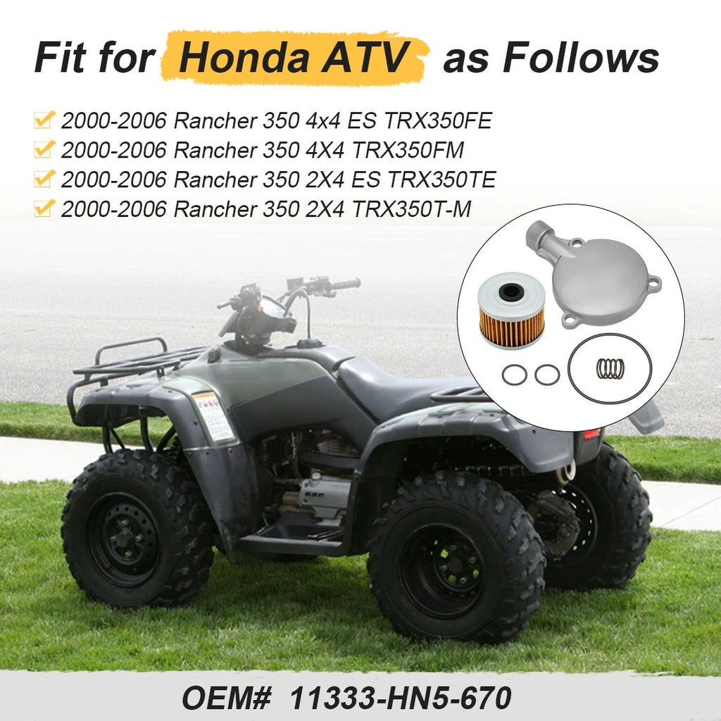 Oil Filter Cover Sealing O-Ring Spring for Honda Rancher 350 TRX 350 (2000–2006)