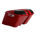 Saddlebags Speaker Lids for Harley Touring Road Glide (2014–2024) Wicked Red Denim