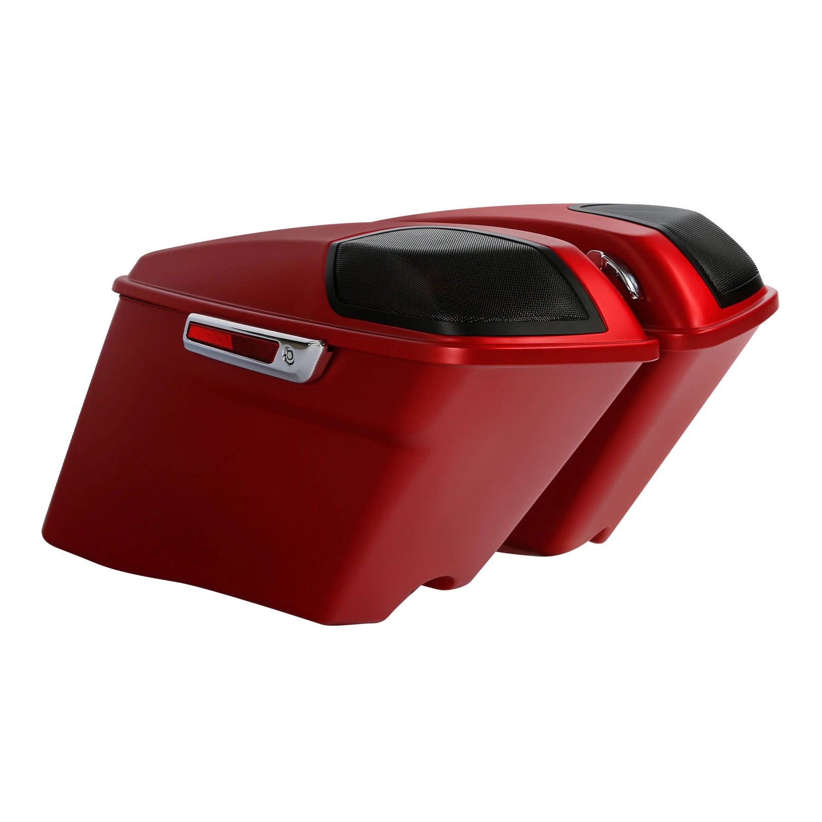 Saddlebags Speaker Lids for Harley Touring Road Glide (2014–2024) Wicked Red Denim