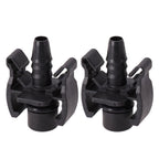 2X Black ABS Expansion Tank Hose Connectors for Car Cooling Systems