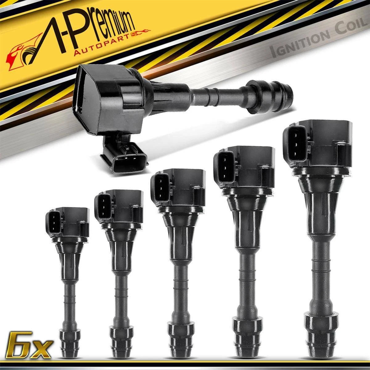 6X Ignition Coil for Nissan Altima (2002–2006) Frontier (2005–2019) Murano